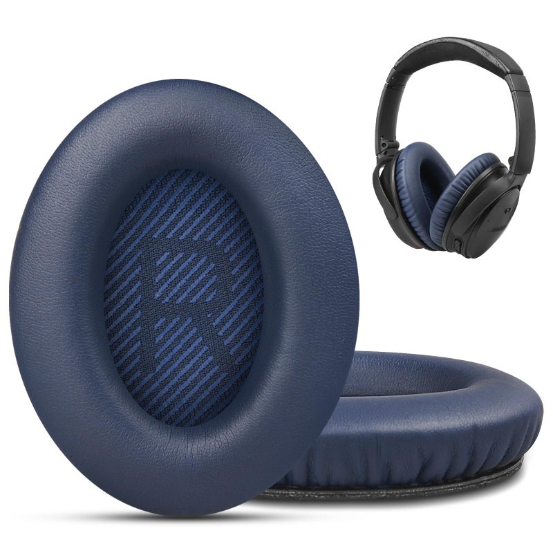 GEVO Premium Replacement Ear Pads for Bose QC35 & QC35ii Headphones by GEVO- Comfortable Adaptive Memory Foam and Extra Durable - Fits QuietComfort 35 & 35ii / SoundLink 1&2 AEï¼ˆOver-Earï¼ˆBlueï¼‰ - Image 1